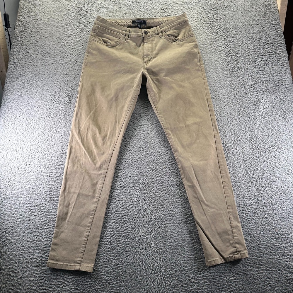 Forever‎ 21 Pant Mens 34x33 Beige Chino Straight Business Preppy Career Office